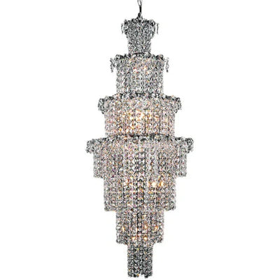 Large Multi-pieces Crystal Chandelier Stylish Ceiling Light Fixture For Foyer Living Room Staircase