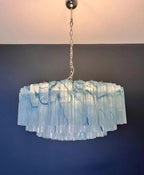 Large Murano glass Chandelier - 101 blue alabaster glass tube - Cyran Lamps