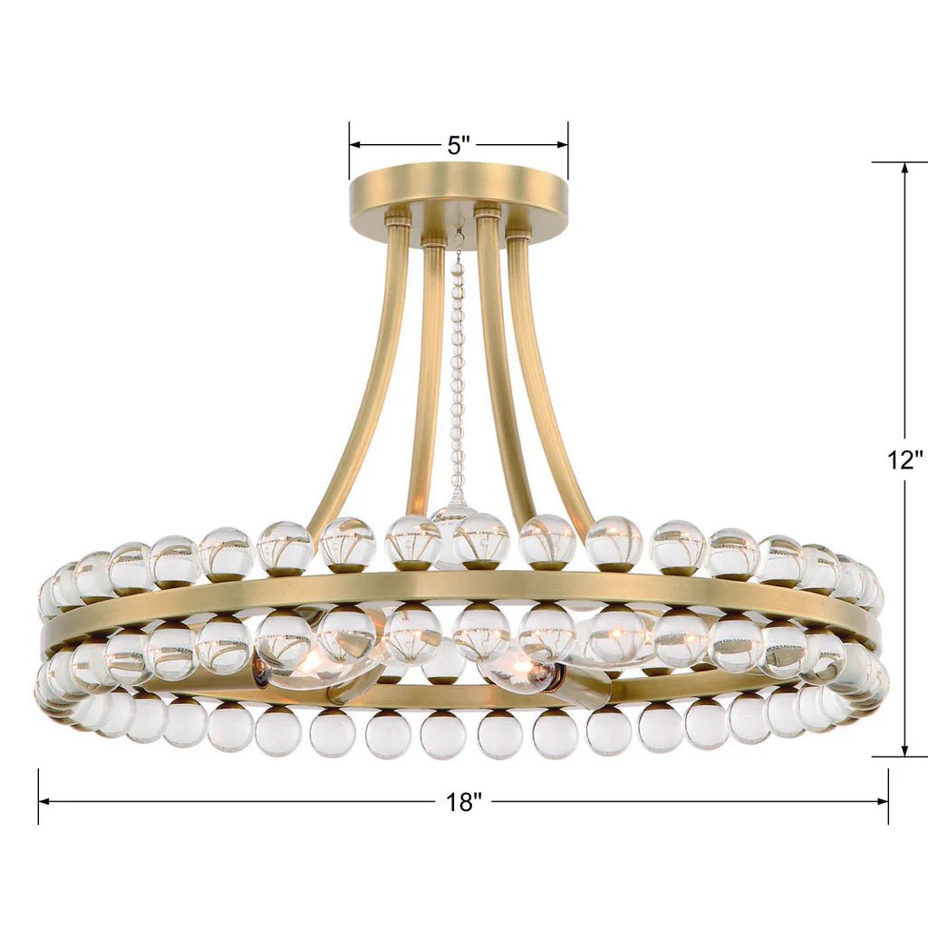 Latin 4 Light Chandelier - Flush Mount - Cyran Lamps