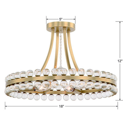 Latin 4 Light Chandelier - Flush Mount - Cyran Lamps