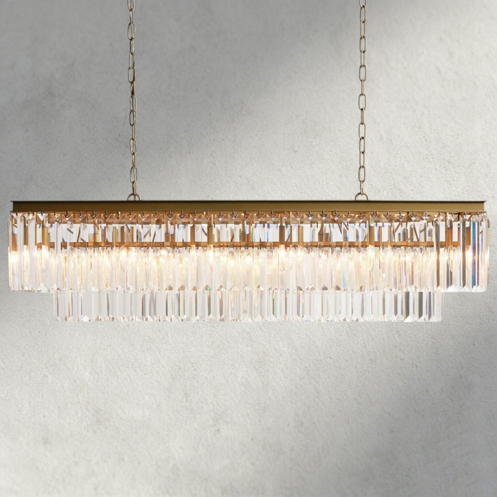 Leyland Tiered Rectangular Chandelier - Cyran Lamps