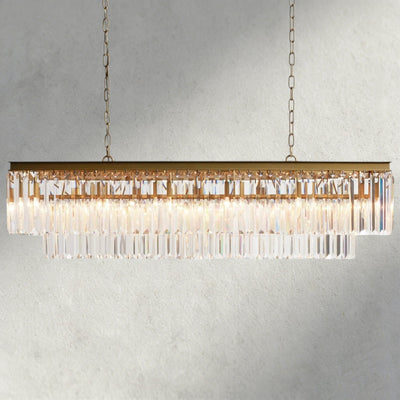 Leyland Tiered Rectangular Chandelier - Cyran Lamps