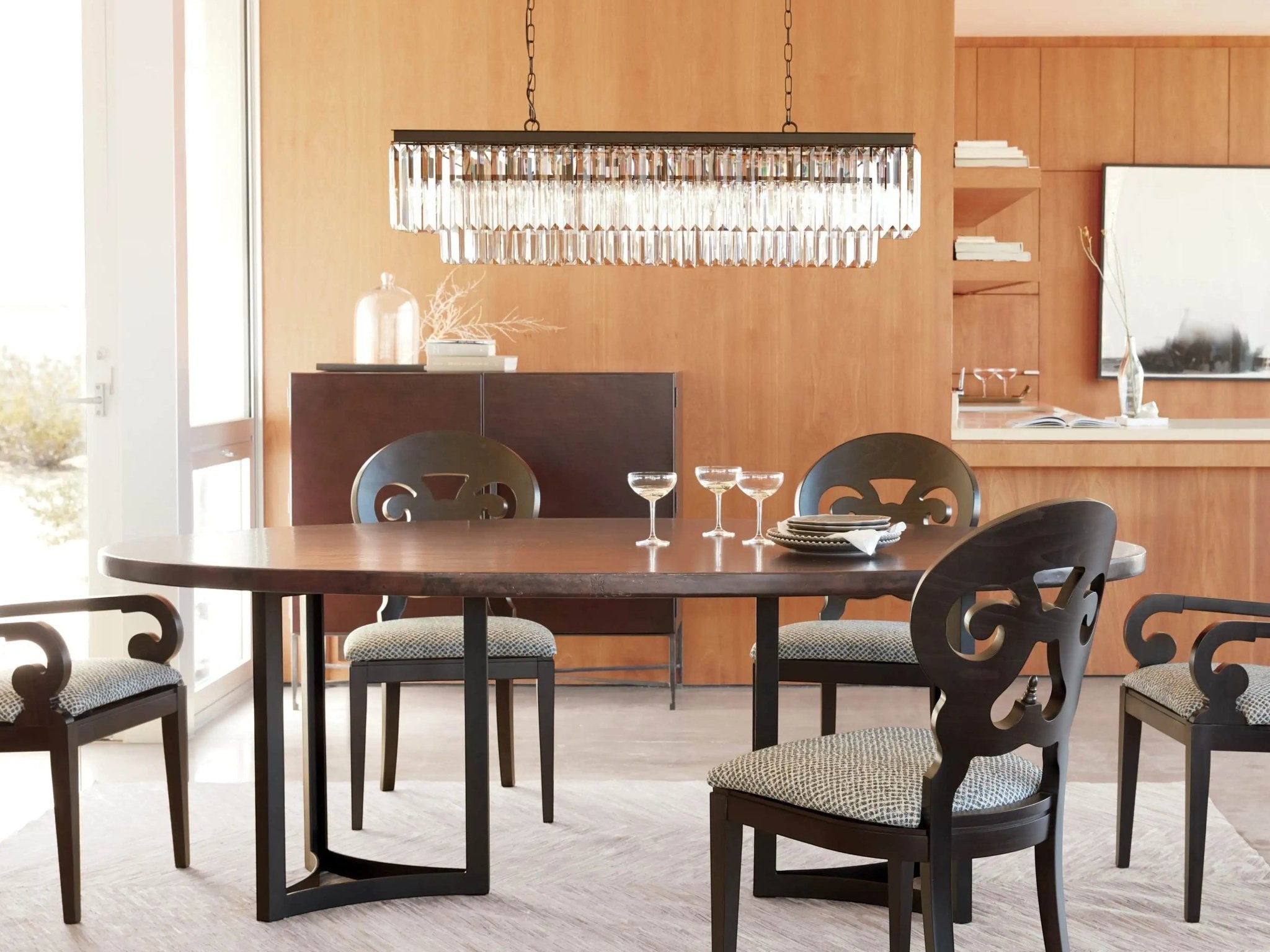 Leyland Tiered Rectangular Chandelier - Cyran Lamps