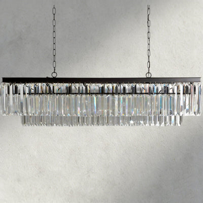Leyland Tiered Rectangular Chandelier - Cyran Lamps