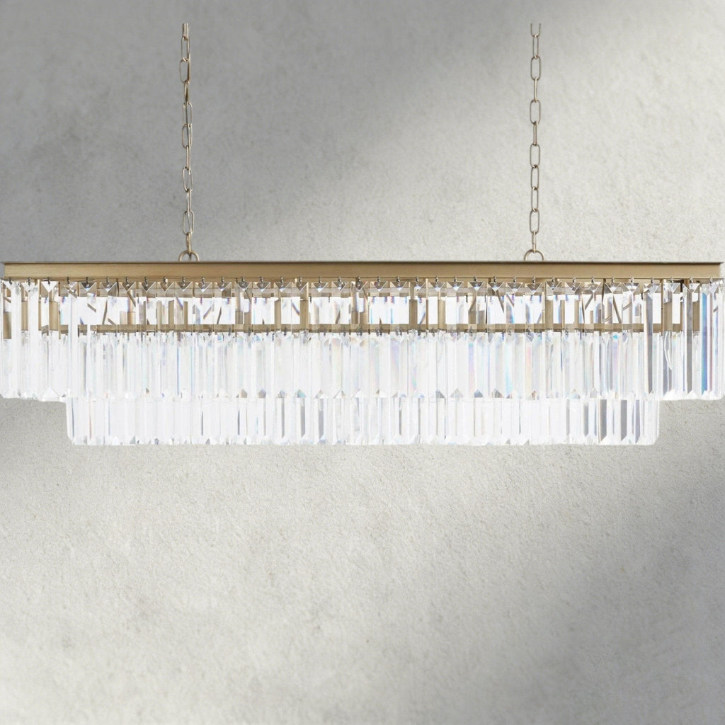 Leyland Tiered Rectangular Chandelier - Cyran Lamps