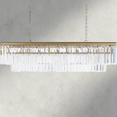 Leyland Tiered Rectangular Chandelier - Cyran Lamps