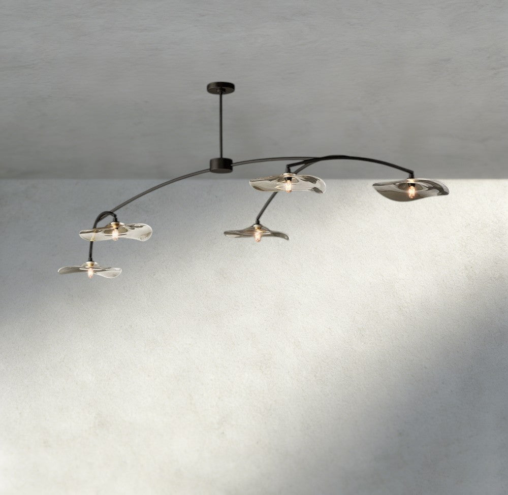 Lily Clear Glass Linear Chandelier - Cyran Lamps