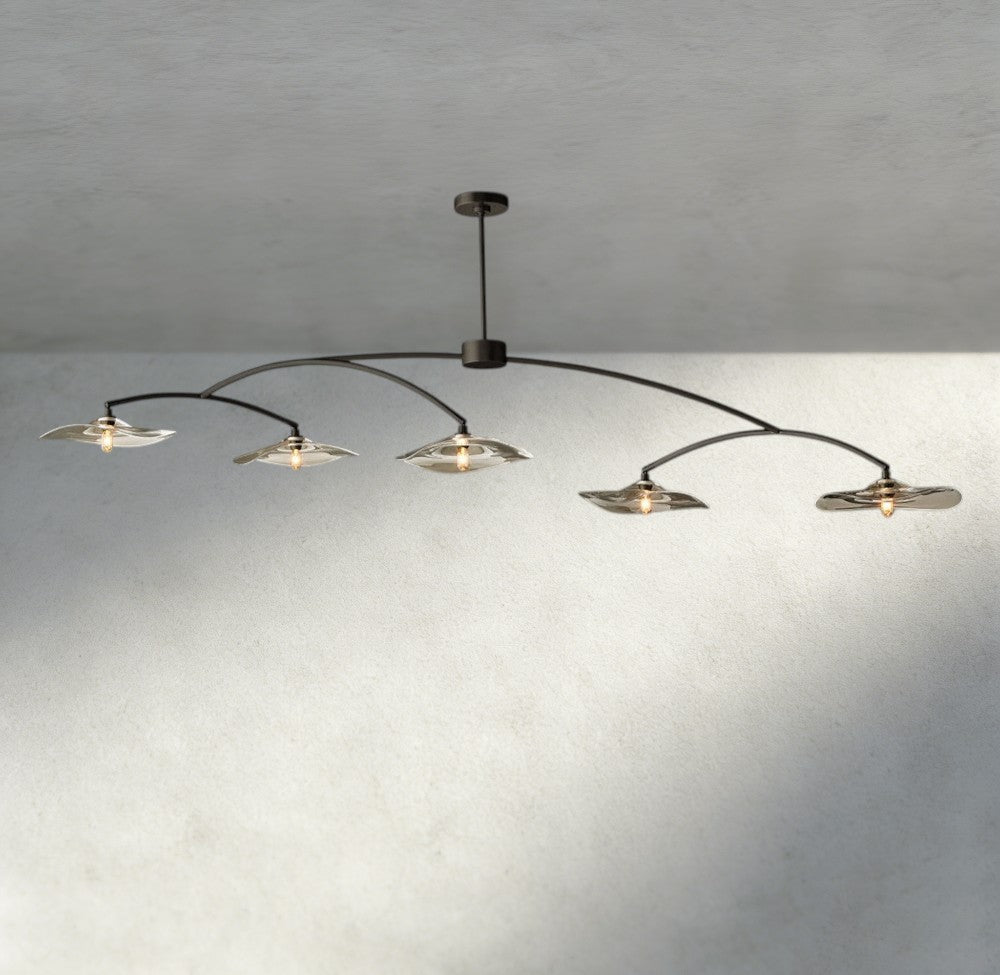 Lily Clear Glass Linear Chandelier - Cyran Lamps