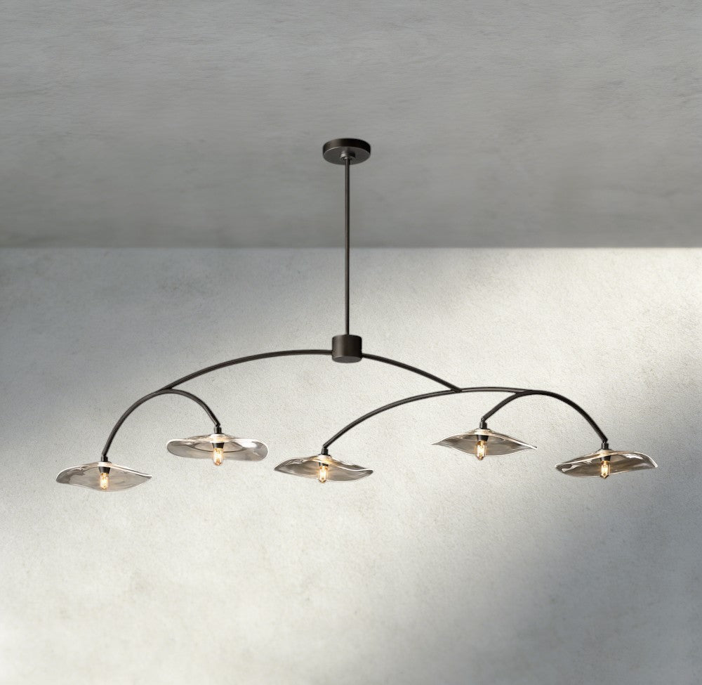 Lily Clear Glass Linear Chandelier - Cyran Lamps