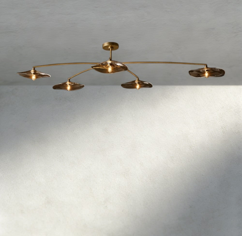 Lily Smoke Glass Flushmount - Cyran Lamps