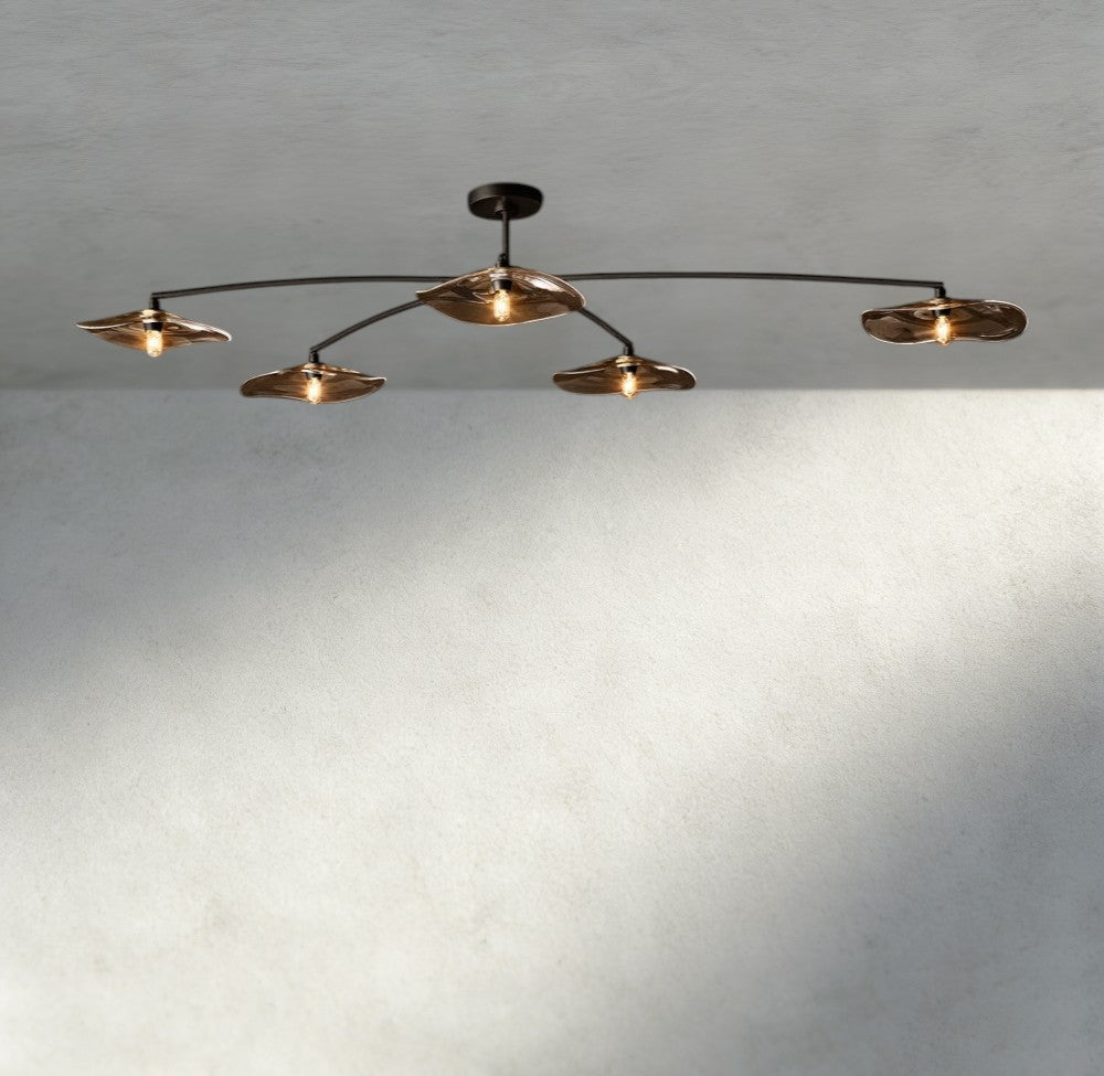 Lily Smoke Glass Flushmount - Cyran Lamps