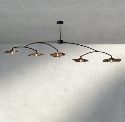 Lily Smoke Glass Linear Chandelier - Cyran Lamps