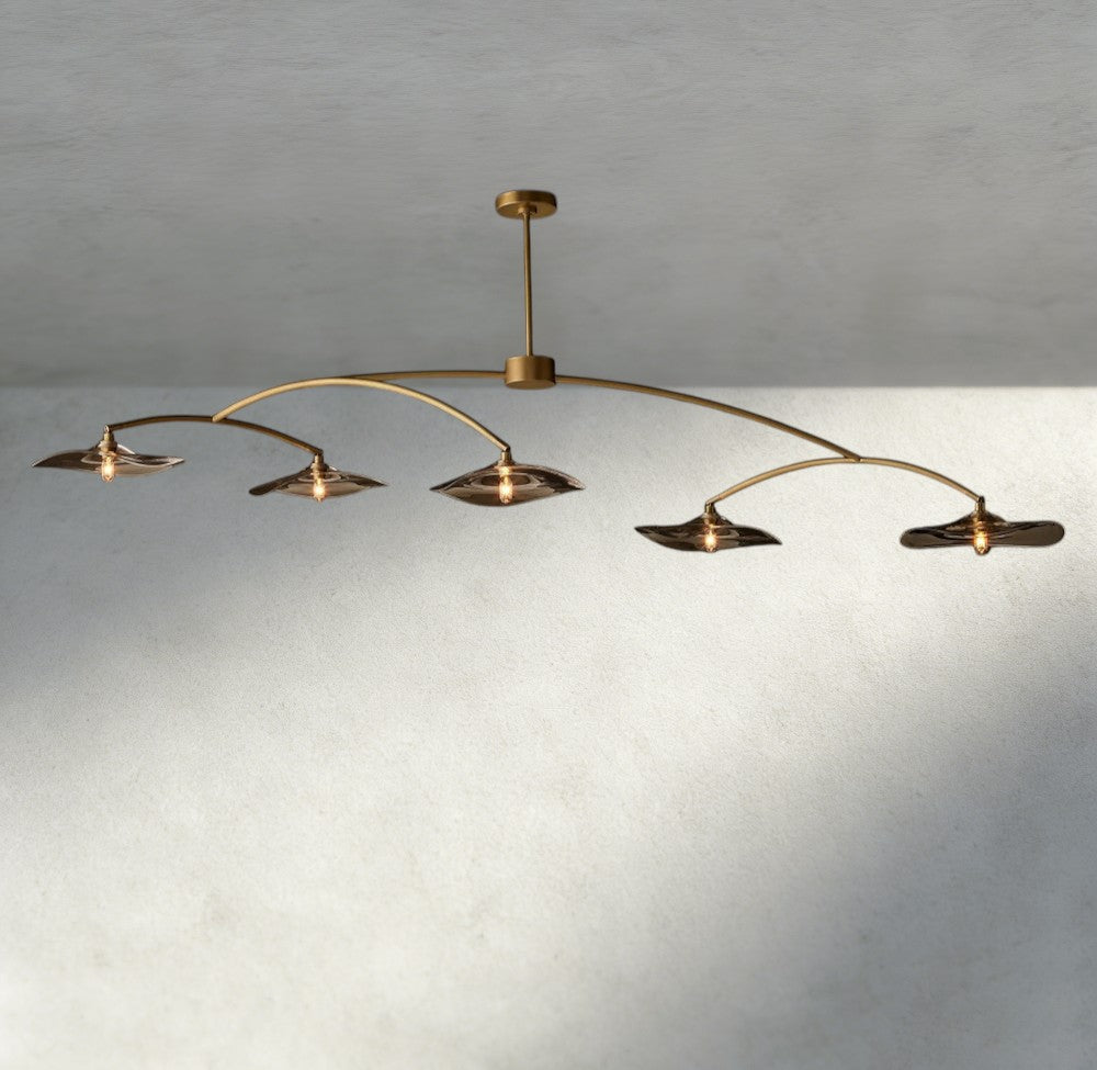 Lily Smoke Glass Linear Chandelier - Cyran Lamps