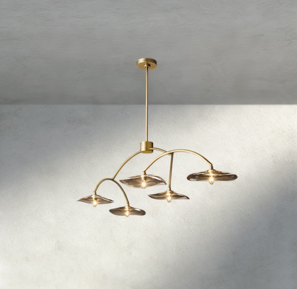 Lily Smoke Glass Linear Chandelier - Cyran Lamps