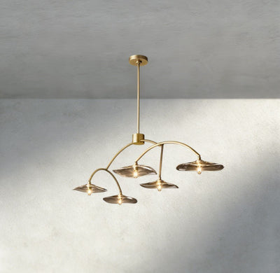 Lily Smoke Glass Linear Chandelier - Cyran Lamps