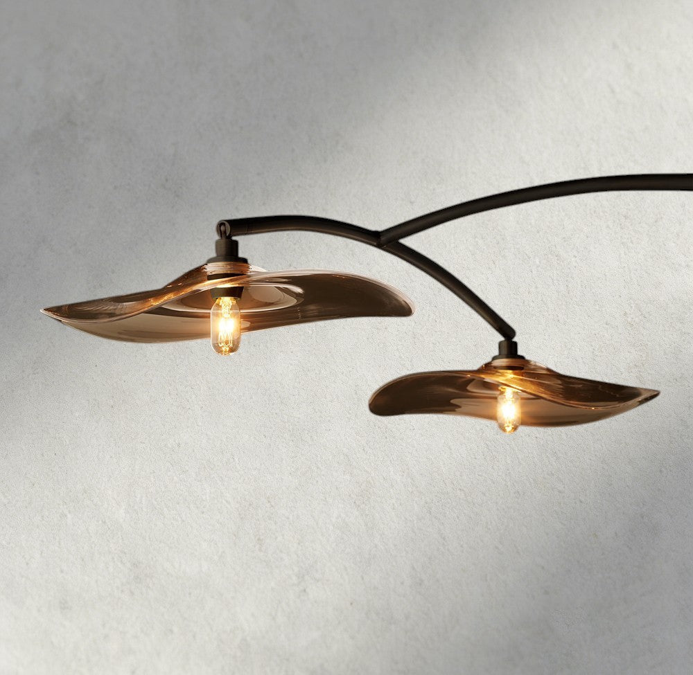 Lily Smoke Glass Linear Chandelier - Cyran Lamps