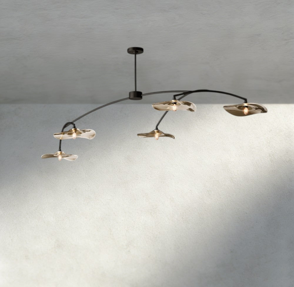 Lily Smoke Glass Linear Chandelier - Cyran Lamps