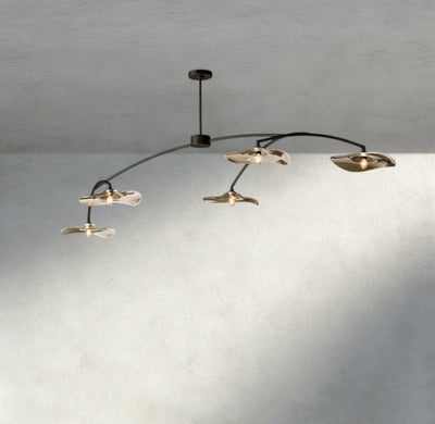 Lily Smoke Glass Linear Chandelier - Cyran Lamps