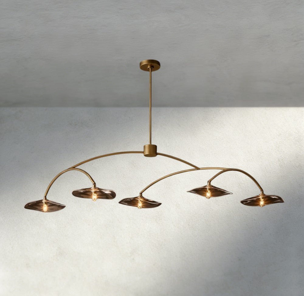 Lily Smoke Glass Linear Chandelier - Cyran Lamps