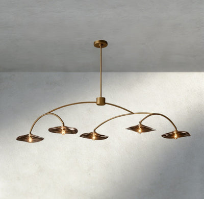 Lily Smoke Glass Linear Chandelier - Cyran Lamps