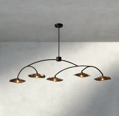 Lily Smoke Glass Linear Chandelier - Cyran Lamps