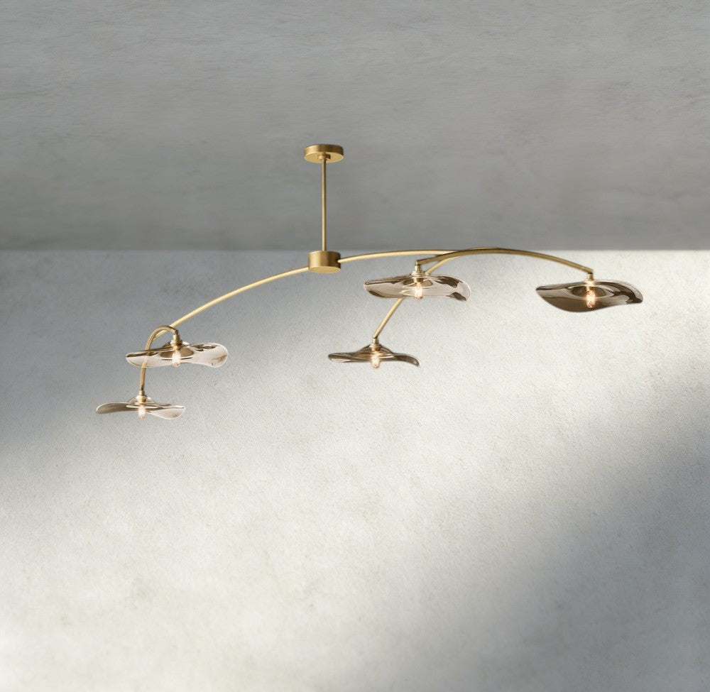 Lily Smoke Glass Linear Chandelier - Cyran Lamps