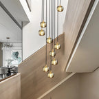 Long Spiral Cubes Crystal Chandelier for Staircase - Cyran Lamps