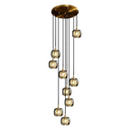 Long Spiral Cubes Crystal Chandelier for Staircase - Cyran Lamps