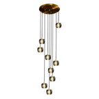 Long Spiral Cubes Crystal Chandelier for Staircase - Cyran Lamps