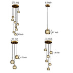 Long Spiral Cubes Crystal Chandelier for Staircase - Cyran Lamps