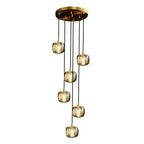 Long Spiral Cubes Crystal Chandelier for Staircase - Cyran Lamps