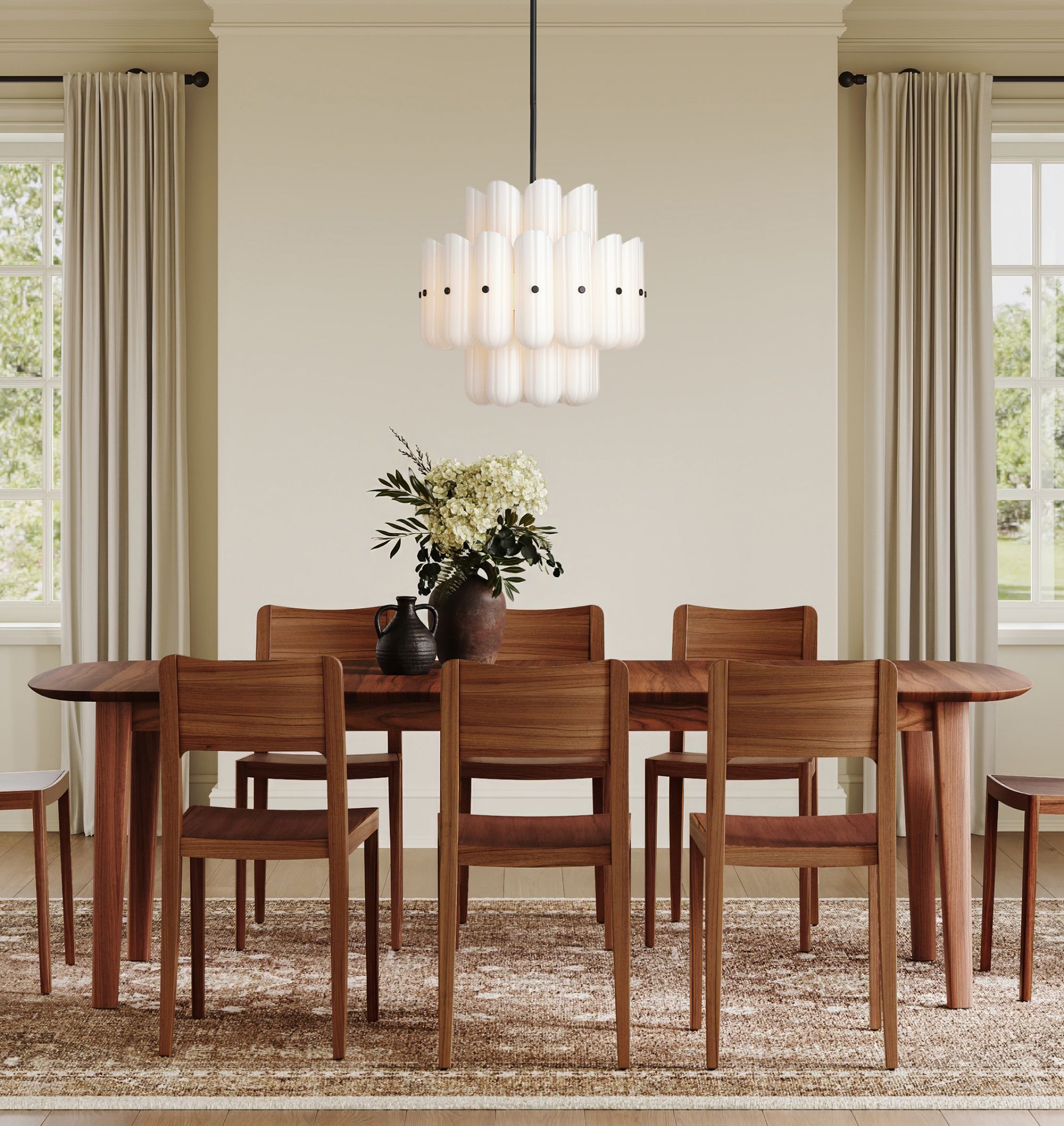 Lorna LED Double Tier Chandelier 25" 35" 46" - Cyran Lamps