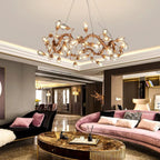 Lotus Brass Branch Chandelier - Cyran Lamps