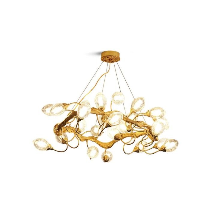 Lotus Brass Branch Chandelier - Cyran Lamps
