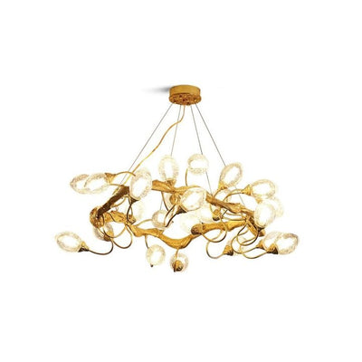Lotus Brass Branch Chandelier - Cyran Lamps