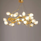Lotus Brass Branch Chandelier - Cyran Lamps