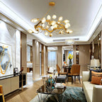 Lotus Brass Branch Chandelier - Cyran Lamps