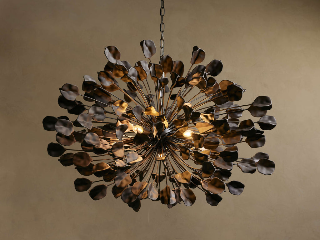 Lunaria Ceramic Leaves Chandelier 42''D - Cyran Lamps