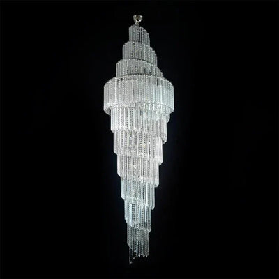Luxury Spiral Crystal Chandelier for High - ceiling/Foyer/Staircase - D31.5"*H126"/110kgWhite LightCyranlamps