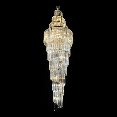 Luxury Spiral Crystal Chandelier for High - ceiling/Foyer/Staircase - D31.5"*H126"/110kgWarm LightCyranlamps