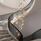 Luxury Staircase Chandelier Modern Spiral Crystal High Ceiling Light - Cyran Lamps