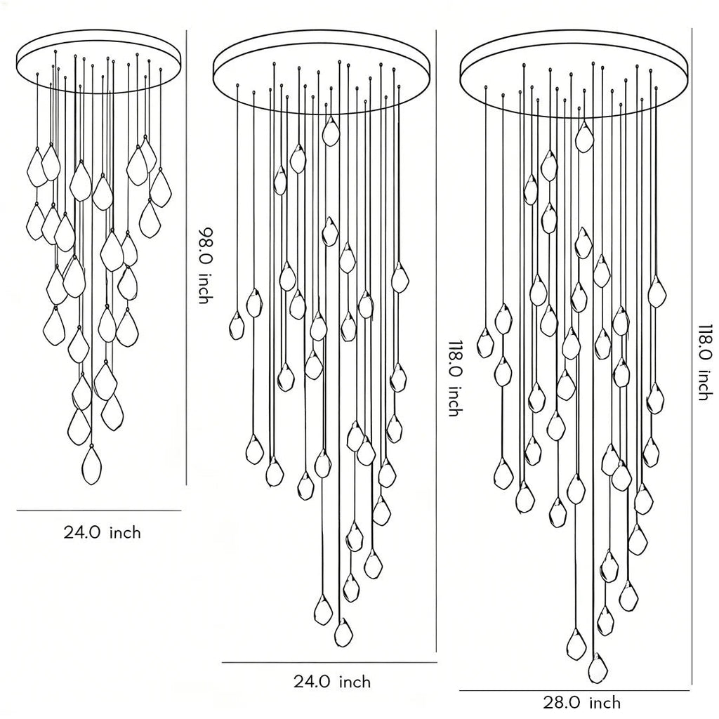 Luxury Staircase Chandelier Modern Spiral Crystal High Ceiling Light - Cyran Lamps