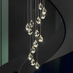 Luxury Staircase Chandelier Modern Spiral Crystal High Ceiling Light - Cyran Lamps