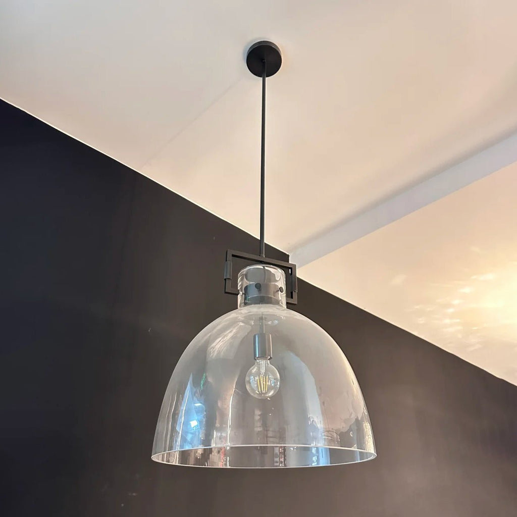 Machinise Glass Cloche Pendant Light - Cyran Lamps