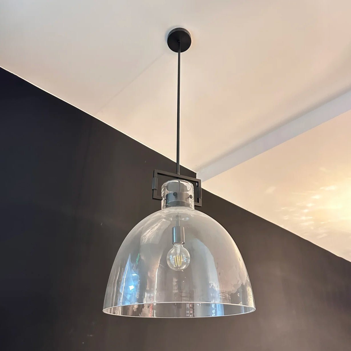 Machinise Glass Cloche Pendant Light - Cyran Lamps