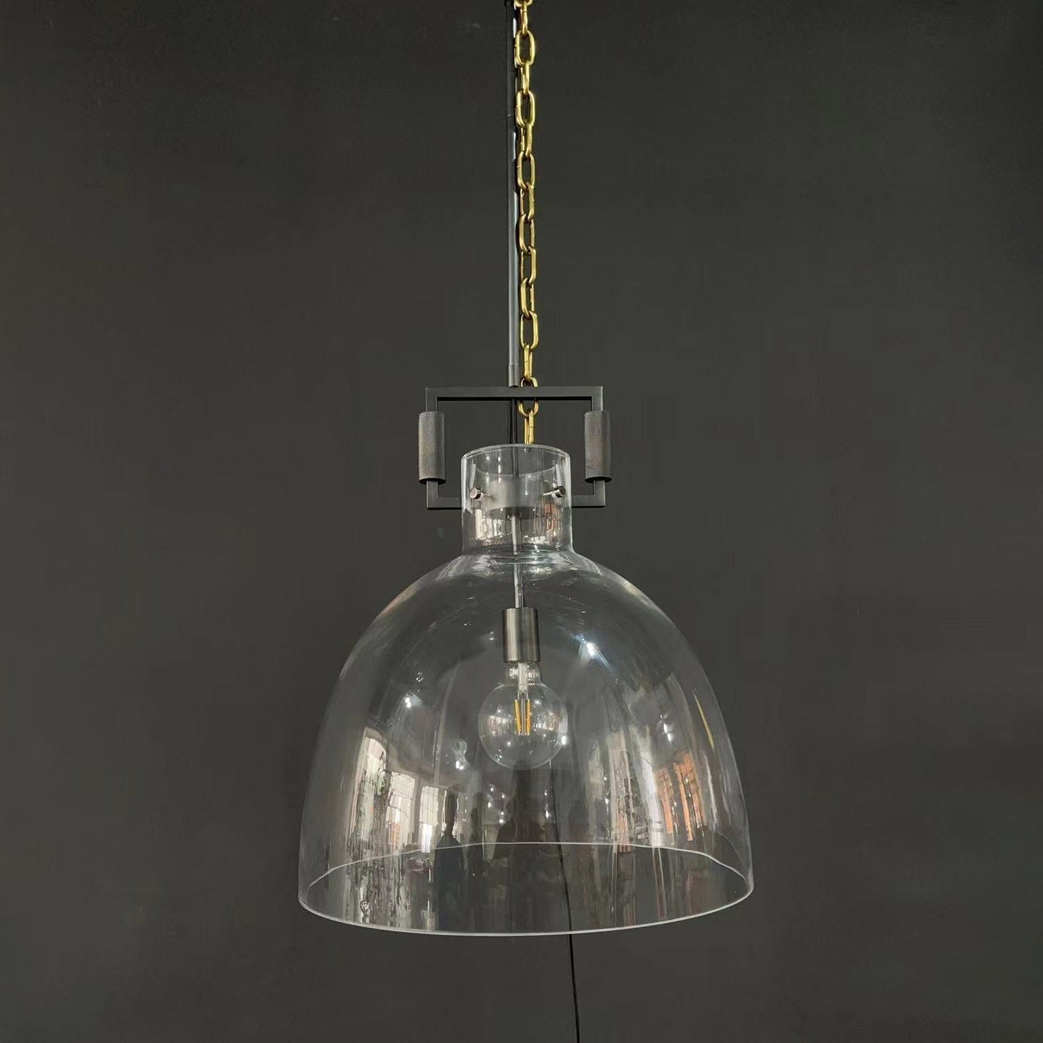 Machinise Glass Cloche Pendant Light - Cyran Lamps