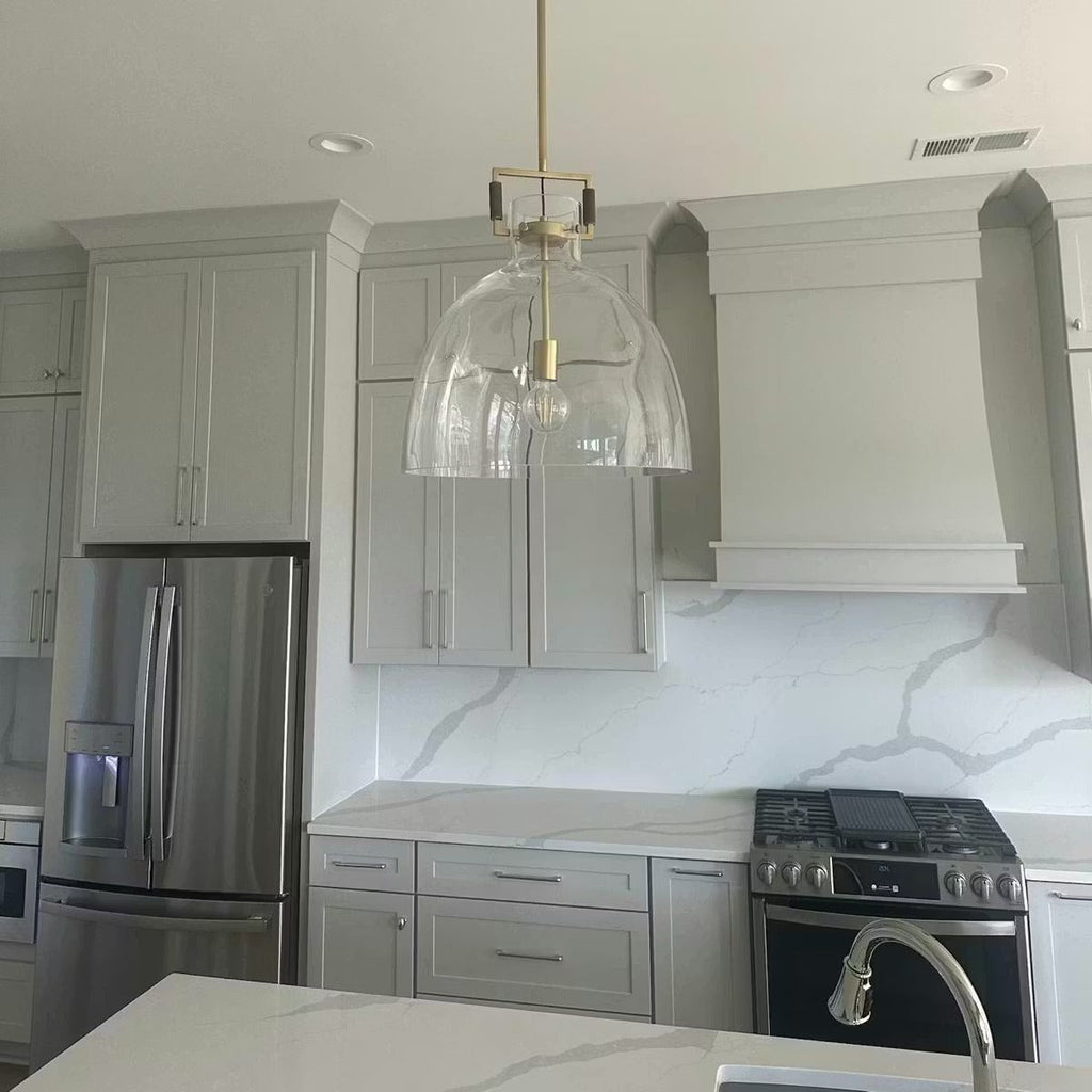 Machinise Glass Cloche Pendant Light - Cyran Lamps