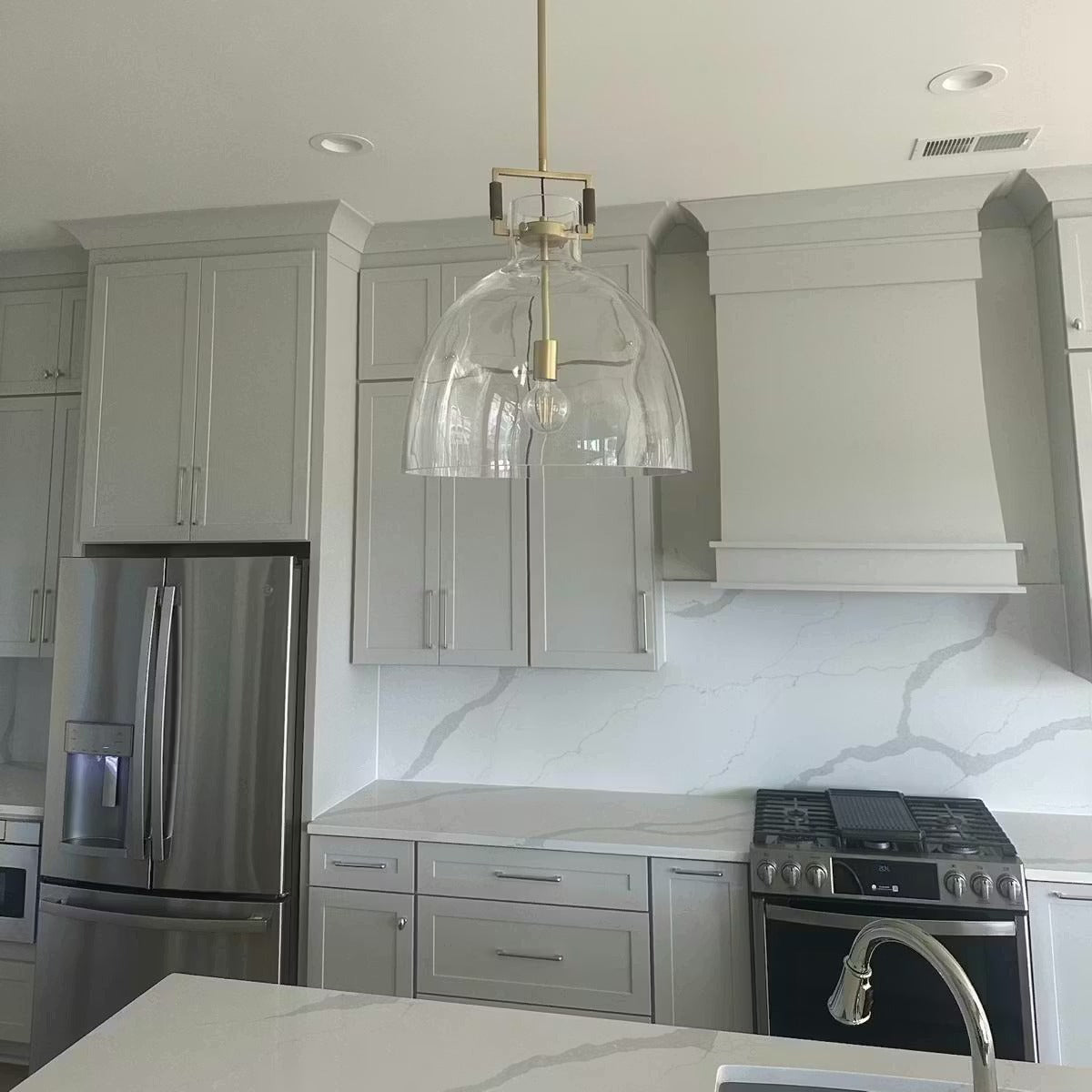 Machinise Glass Cloche Pendant Light - Cyran Lamps
