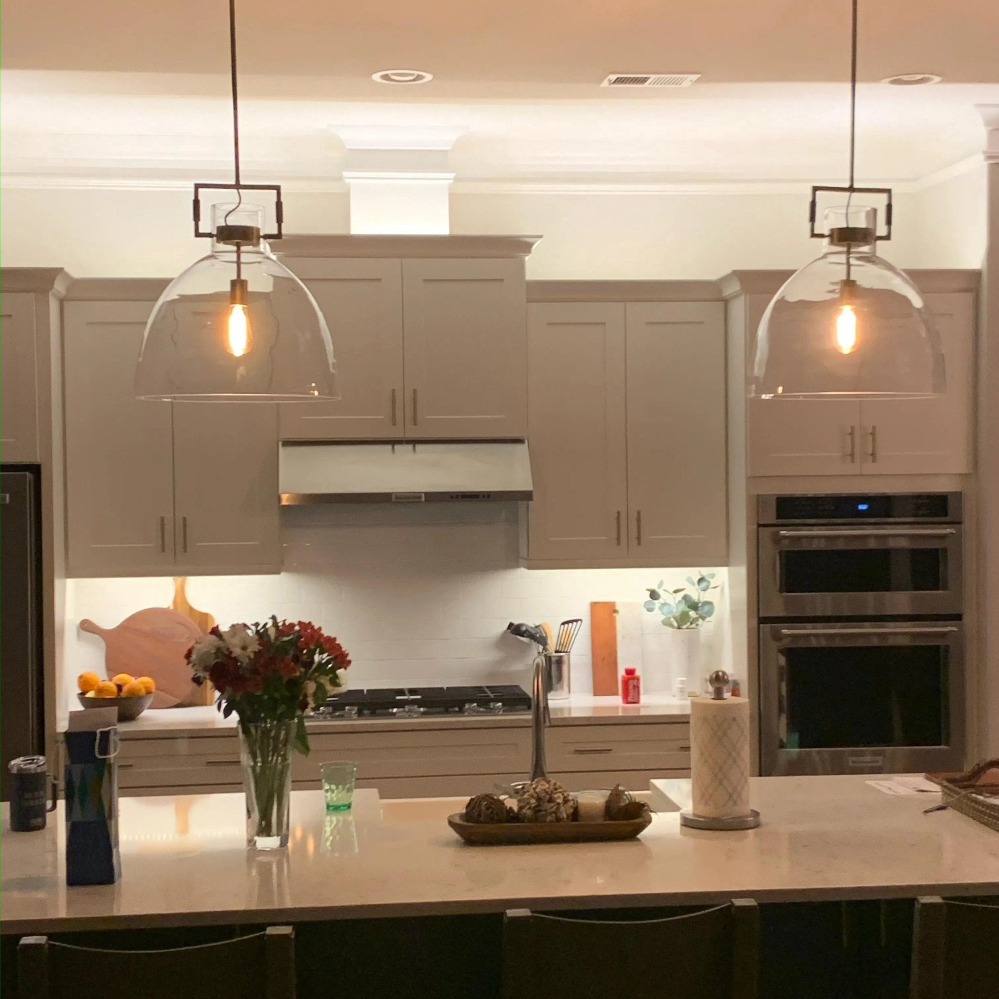 Machinise Glass Cloche Pendant Light - Cyran Lamps