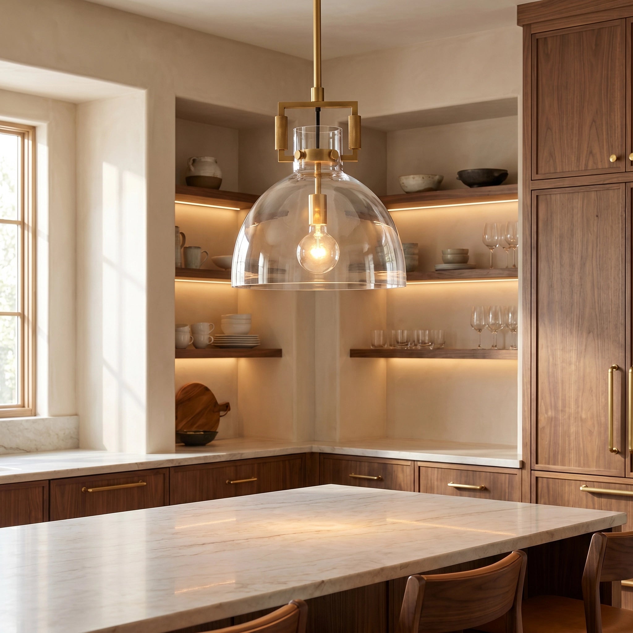 Machinise Glass Cloche Pendant Light - Cyran Lamps